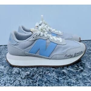 New Balance 237 Gray Blue Trainers Shoes Women’s Size 7.5 W /Side Writing